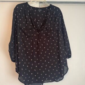 Torrid Blue Relaxed Buttoned Blouse